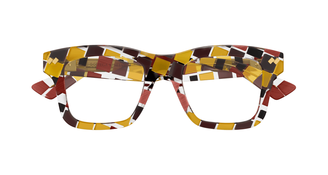 Óculos graduados bottega veneta bv1353o 007 multicolor square femenino tamanho 51mm - Vista de detalhe
