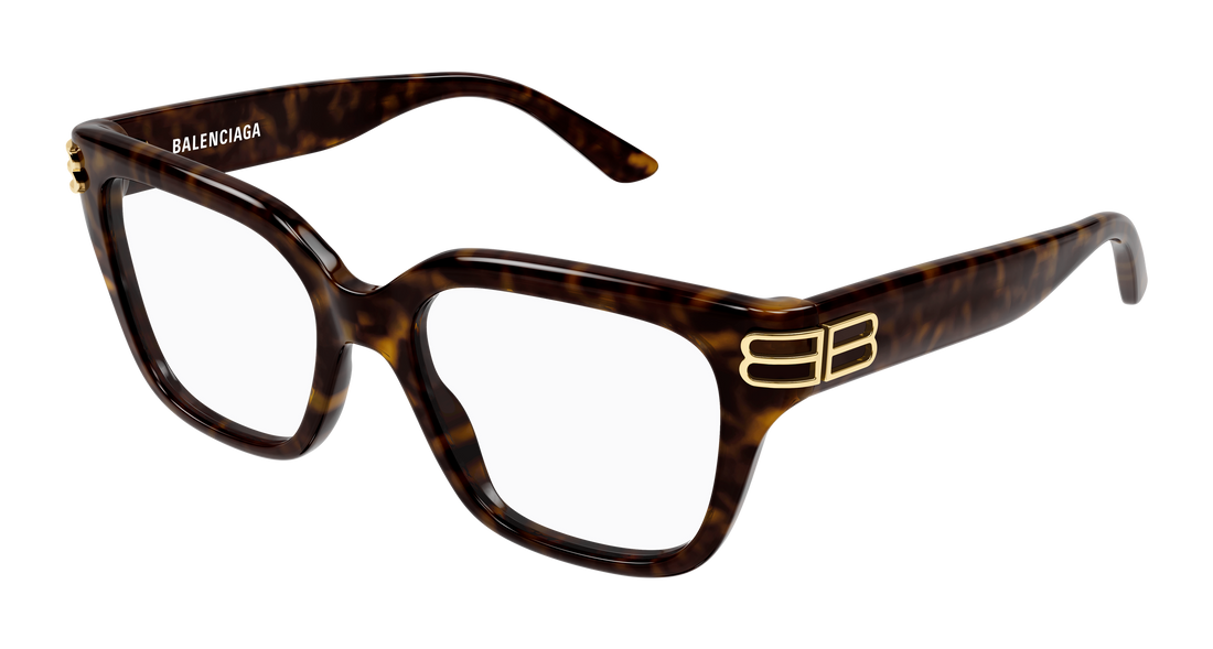 Prescription glasses balenciaga bb0437o 007 havana rectangular / squared femenino size 54mm - Main view