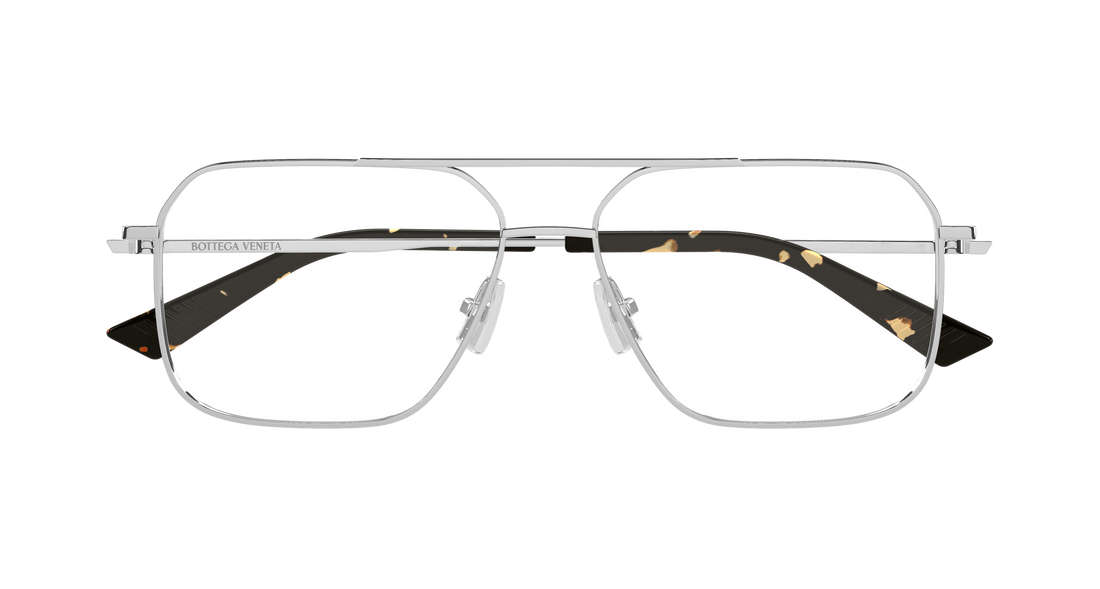 Lunettes de vue bottega veneta bv1384o 002 plateado pilot/navigator masculino taille 58mm - Vue détaillée