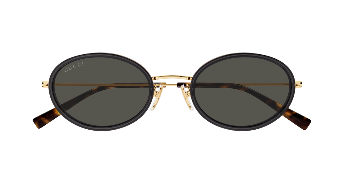 Óculos de sol gucci gg1980s 001 gris round/oval/panthos femenino tamanho 52mm - Vista de detalhe
