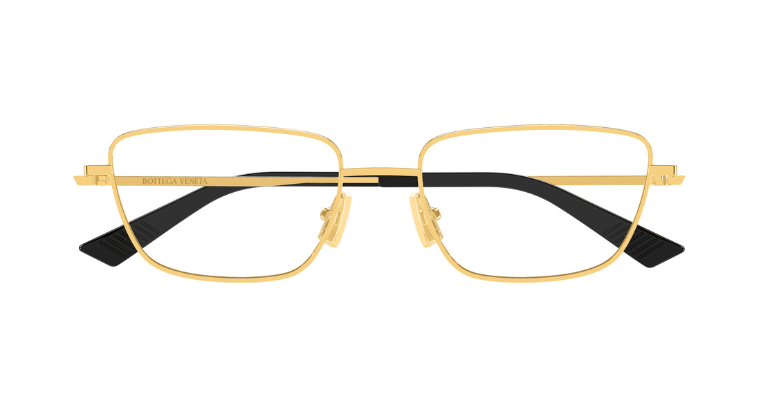 Óculos graduados bottega veneta bv1385o 003 dorado cat eye femenino tamanho 54mm - Vista de detalhe