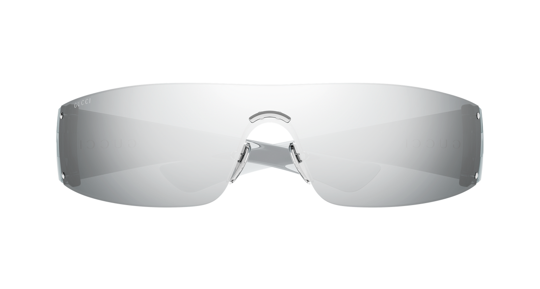 Occhiali da sole gucci gg1958s 003 plateado mask unisex taglia 99mm - Vista dettagliata