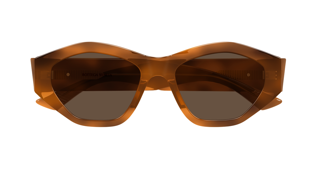 Óculos de sol bottega veneta bv1408s 002 havana geometric femenino tamanho 53mm - Vista de detalhe