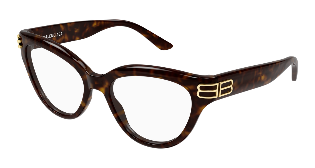 Lunettes de vue balenciaga bb0436o 002 havana cat eye femenino taille 55mm - Vue principale