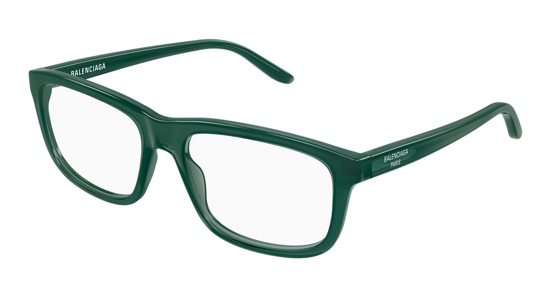 Lunettes de vue balenciaga bb0438o 007 verde rectangular / squared masculino taille 57mm - Vue principale