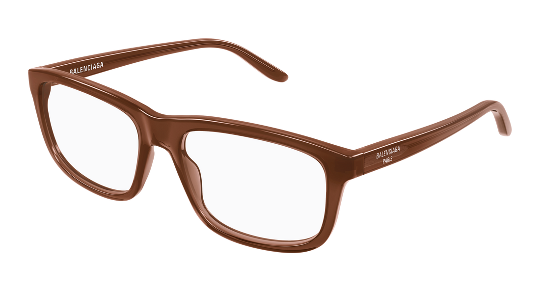 Lunettes de vue balenciaga bb0438o 006 marron rectangular / squared masculino taille 57mm - Vue principale