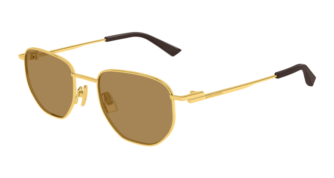 Óculos de sol bottega veneta bv1301s 007 dorado round/oval/panthos unisex tamanho 52mm - Vista principal