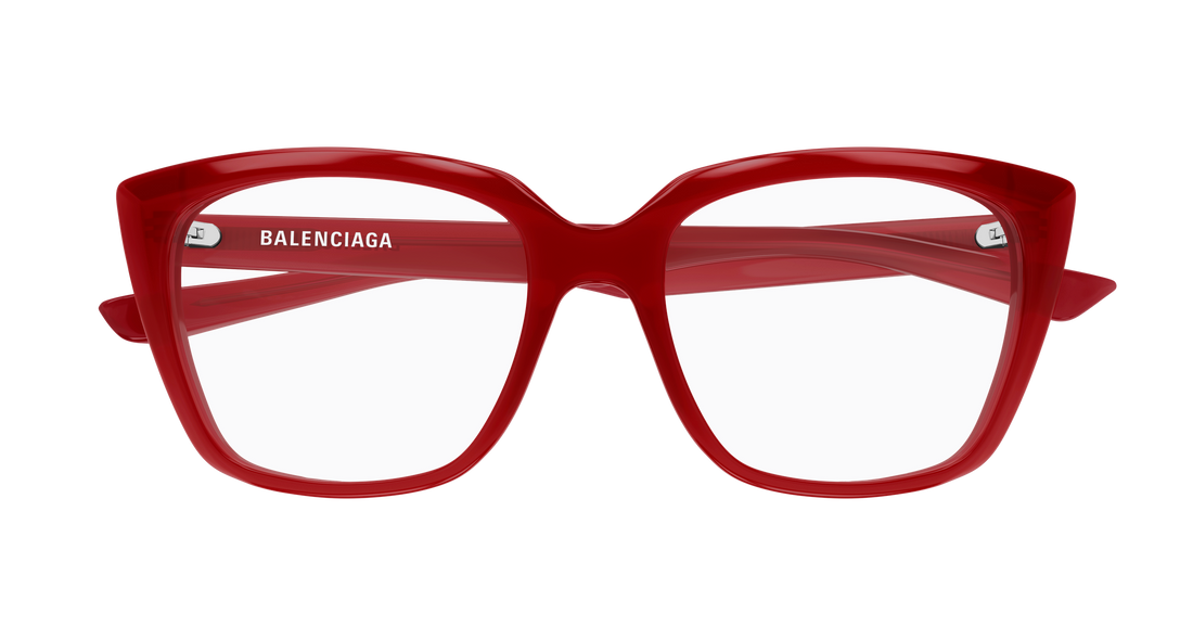 Óculos graduados balenciaga bb0062o 009 rojo cat eye femenino tamanho 53mm - Vista de detalhe