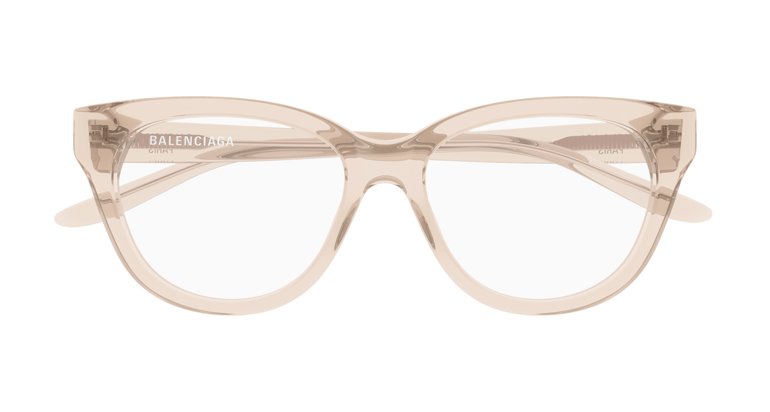 Lunettes de vue balenciaga bb0441o 007 beige butterfly femenino taille 53mm - Vue détaillée