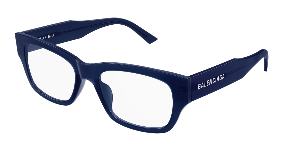 Prescription glasses balenciaga bb0450o 004 azul rectangular / squared masculino size 54mm - Main view