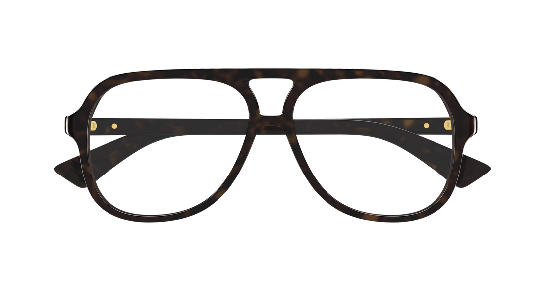 Óculos graduados bottega veneta bv1417o 002 havana pilot/navigator unisex tamanho 56mm - Vista de detalhe