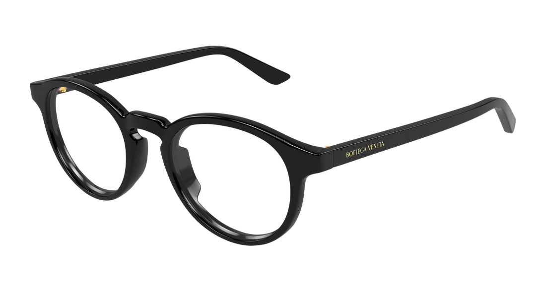 Óculos graduados bottega veneta bv1420o 001 negro round/oval/panthos masculino tamanho 50mm - Vista principal
