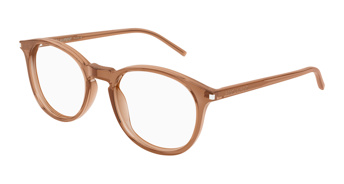 Óculos graduados saint laurent sl 106 027 marron round/oval/panthos unisex tamanho 50mm - Vista principal