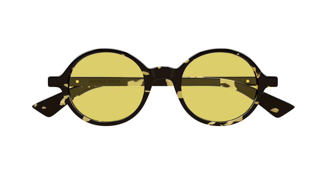 Óculos de sol bottega veneta bv1430s 002 havana round/oval/panthos unisex tamanho 48mm - Vista de detalhe