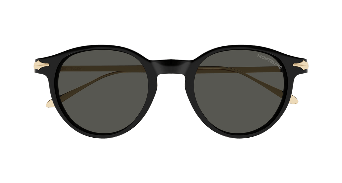 Gafas de sol montblanc mb0407s 001 negro round masculino talla 49mm - Vista de detalle