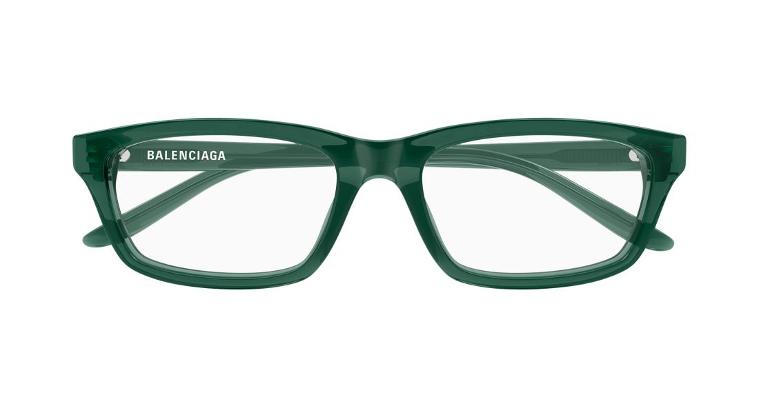 Lunettes de vue balenciaga bb0439o 007 verde rectangular / squared masculino taille 55mm - Vue détaillée