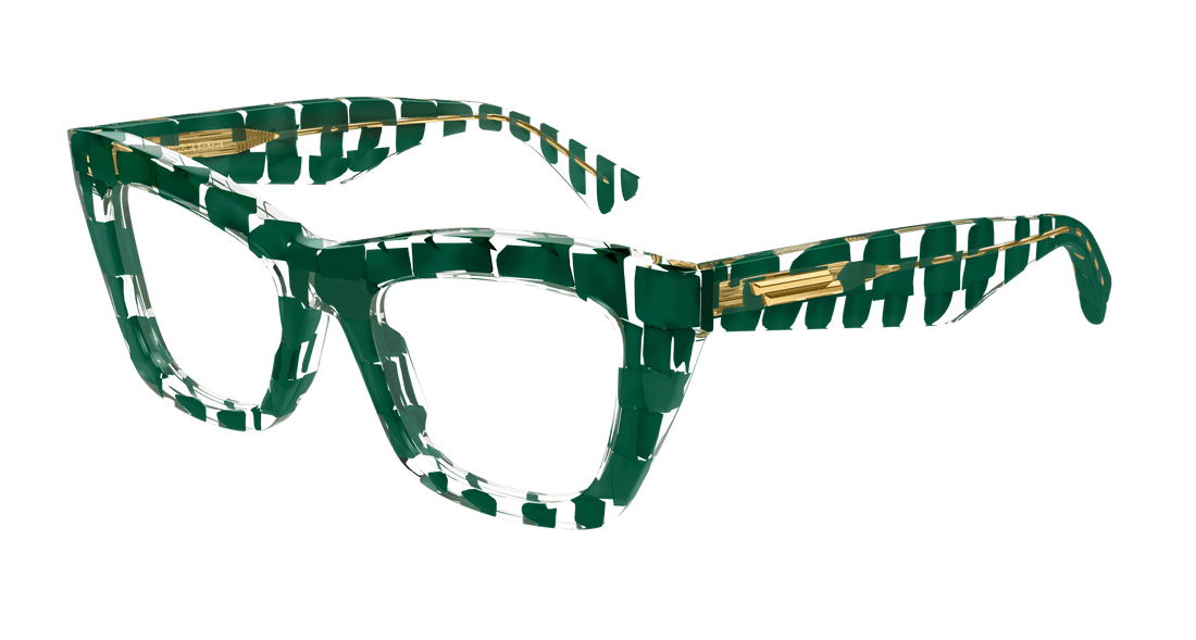 Lunettes de vue bottega veneta bv1215o 008 verde cat eye femenino taille 50mm - Vue principale