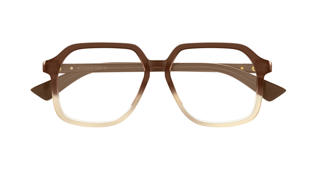 Óculos graduados bottega veneta bv1329o 006 marron rectangular / squared unisex tamanho 55mm - Vista de detalhe
