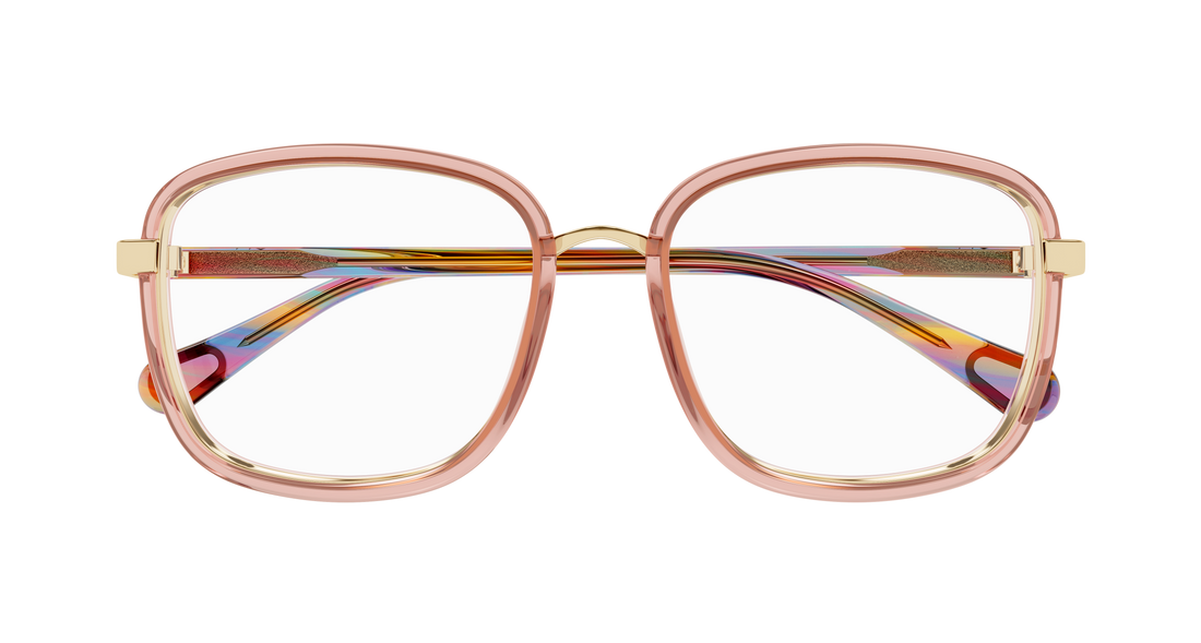 Occhiali da vista chloé cc0025o 001 rosa square infantil taglia 49mm - Vista dettagliata