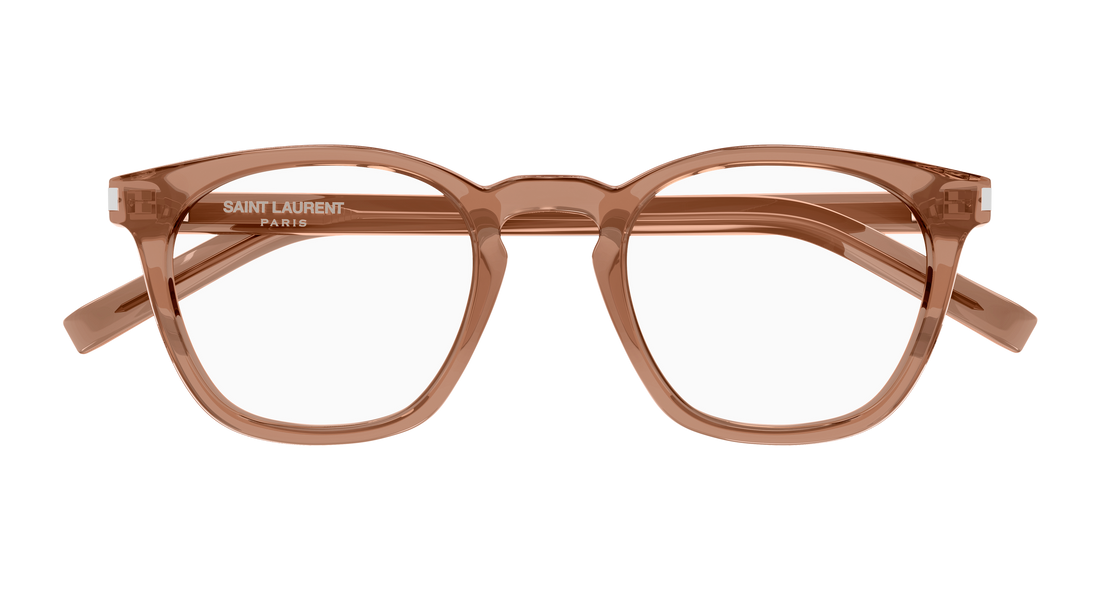 Óculos graduados saint laurent sl 28 opt 015 marron round/oval/panthos unisex tamanho 50mm - Vista de detalhe