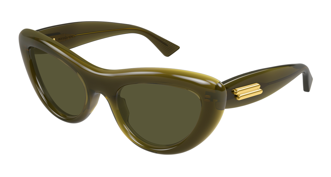 Óculos de sol bottega veneta bv1282s 005 verde cat eye femenino tamanho 53mm - Vista principal