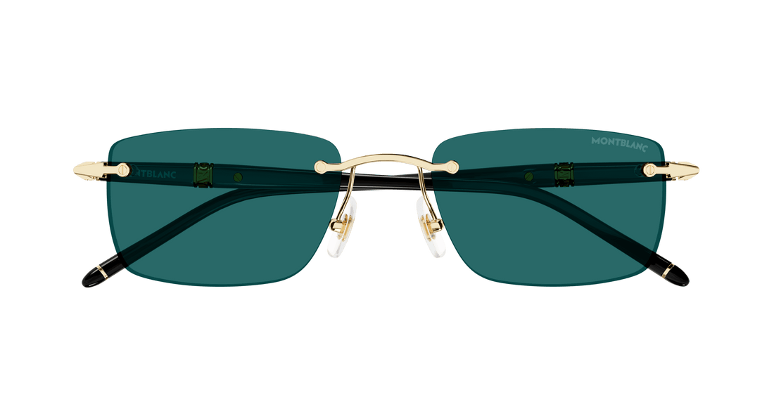 Gafas de sol montblanc mb0344s 006 dorado square masculino talla 54mm - Vista de detalle