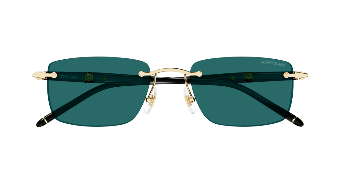 Gafas de sol montblanc mb0344s 006 dorado square masculino talla 54mm - Vista de detalle