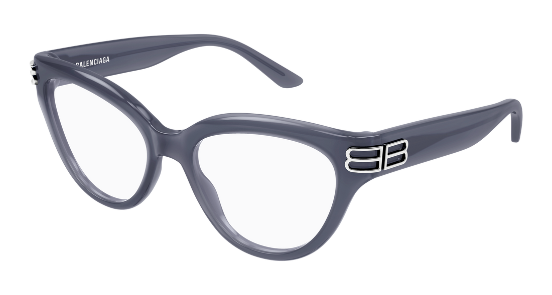 Lunettes de vue balenciaga bb0436o 005 gris cat eye femenino taille 55mm - Vue principale