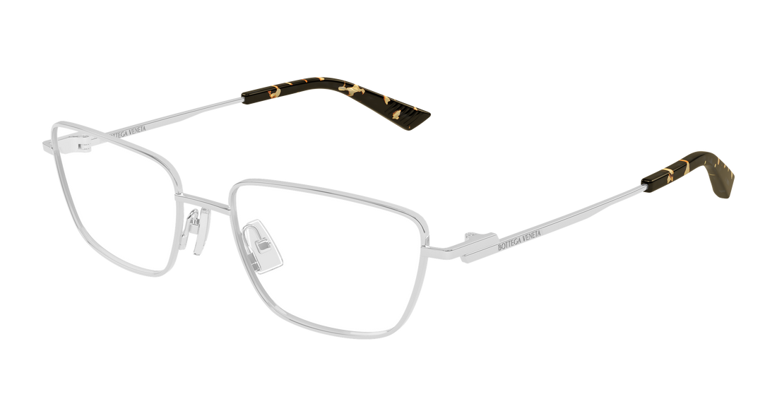 Óculos graduados bottega veneta bv1385o 002 plateado cat eye femenino tamanho 54mm - Vista principal