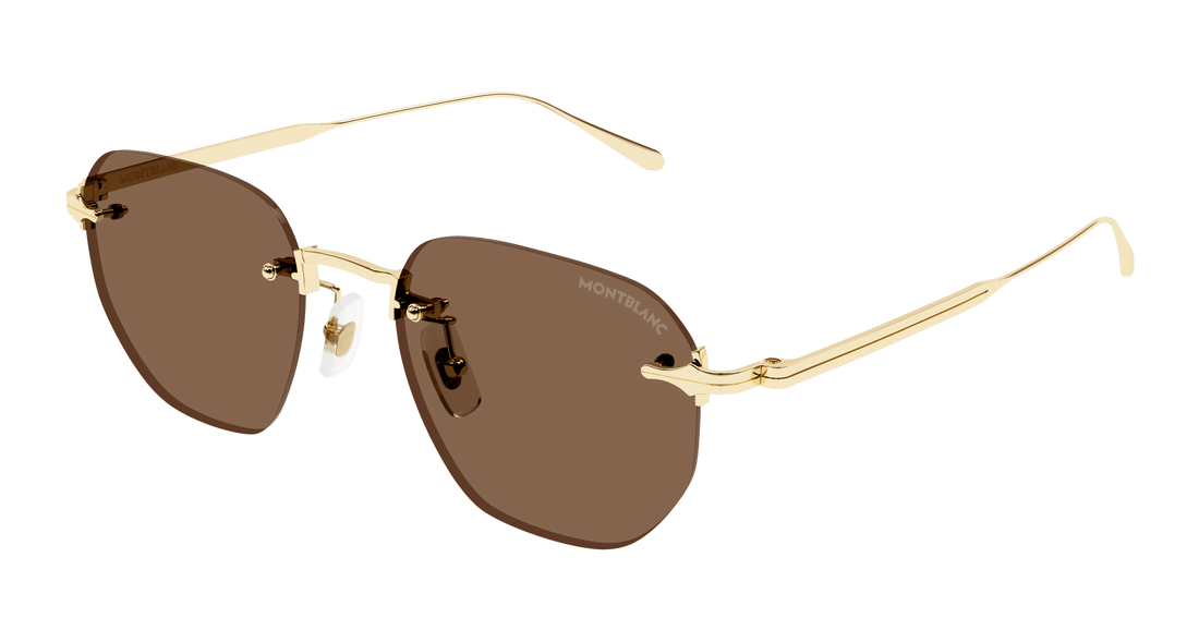 Gafas de sol montblanc mb0405s 002 dorado round masculino talla 51mm - Vista principal