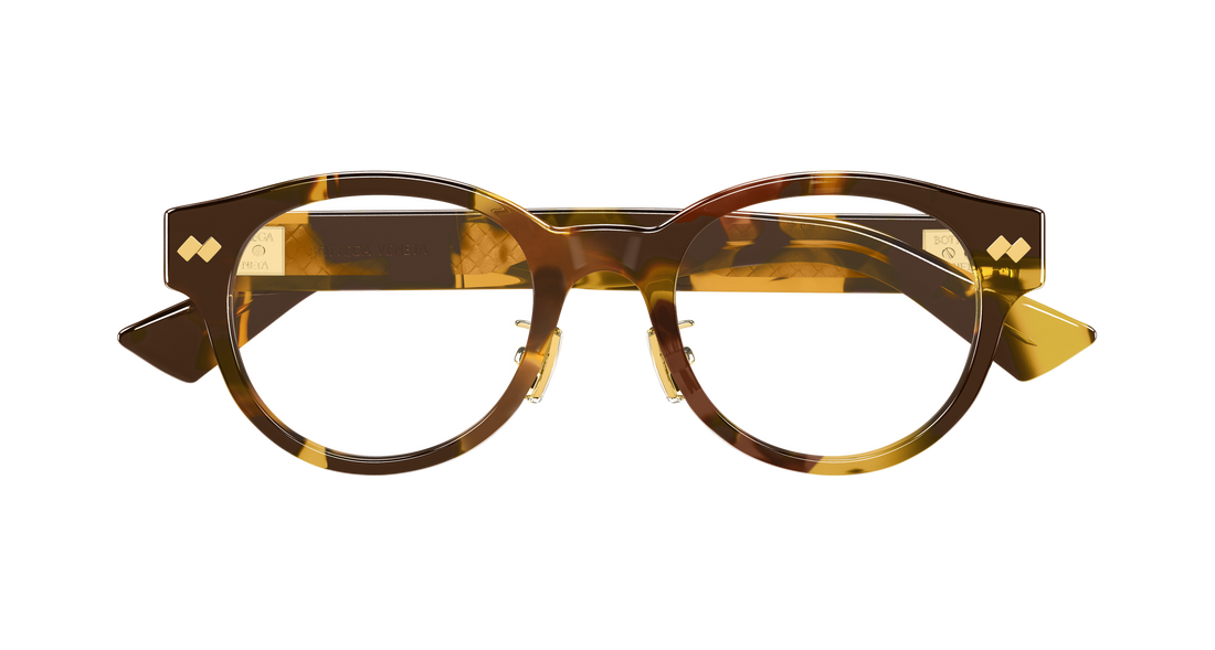 Prescription glasses bottega veneta bv1405oa 002 havana round/oval/panthos masculino size 50mm - Detailed view