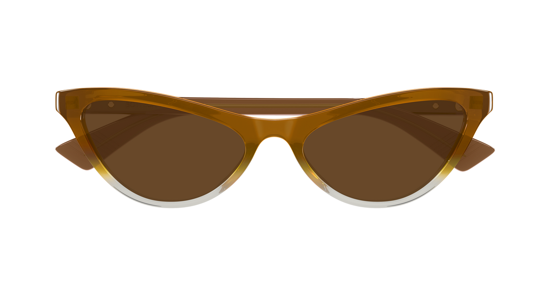 Óculos de sol bottega veneta bv1414s 004 marron cat eye femenino tamanho 56mm - Vista de detalhe