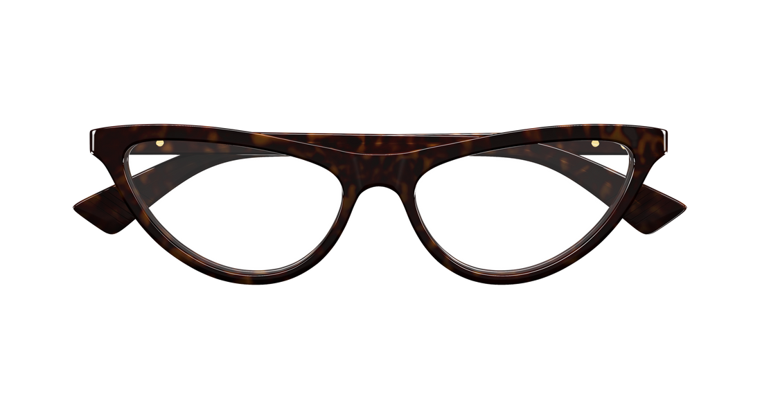 Óculos graduados bottega veneta bv1416o 002 havana cat eye femenino tamanho 55mm - Vista de detalhe