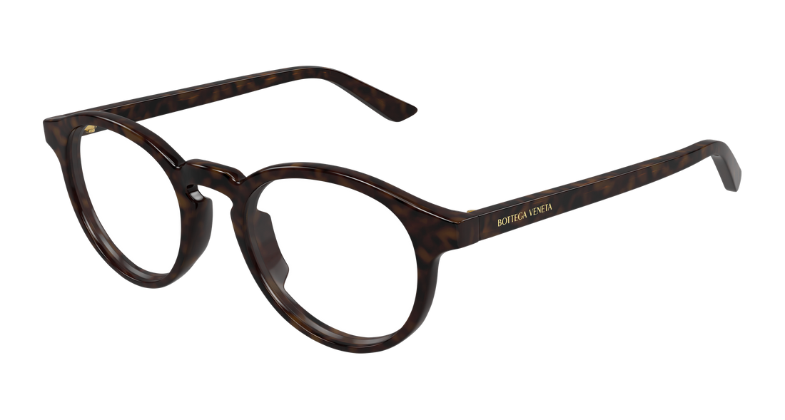 Óculos graduados bottega veneta bv1420o 002 havana round/oval/panthos masculino tamanho 50mm - Vista principal