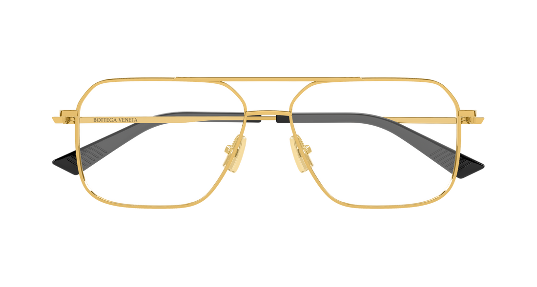 Óculos graduados bottega veneta bv1384o 003 dorado pilot/navigator masculino tamanho 58mm - Vista de detalhe