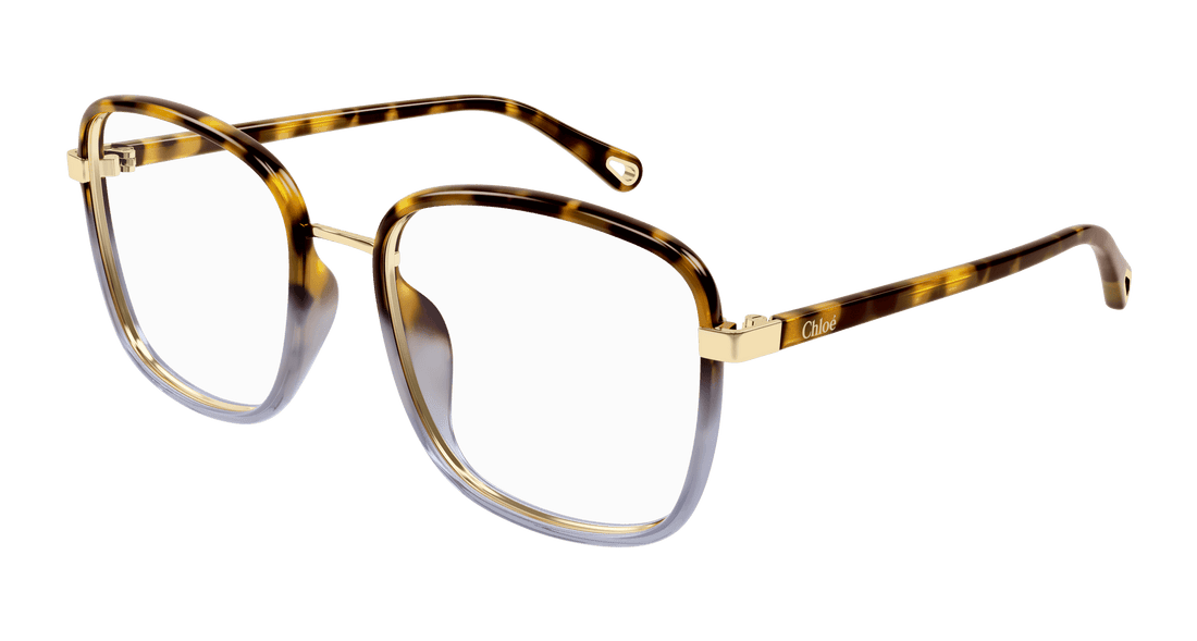 Prescription glasses chloé ch0034o 018 havana square femenino size 50mm - Main view
