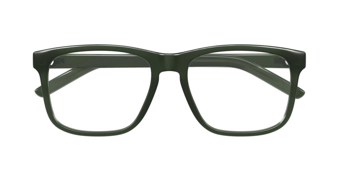 Brillen puma pu0517o 005 verde rectangular / squared masculino maat 55mm - Detailaanzicht