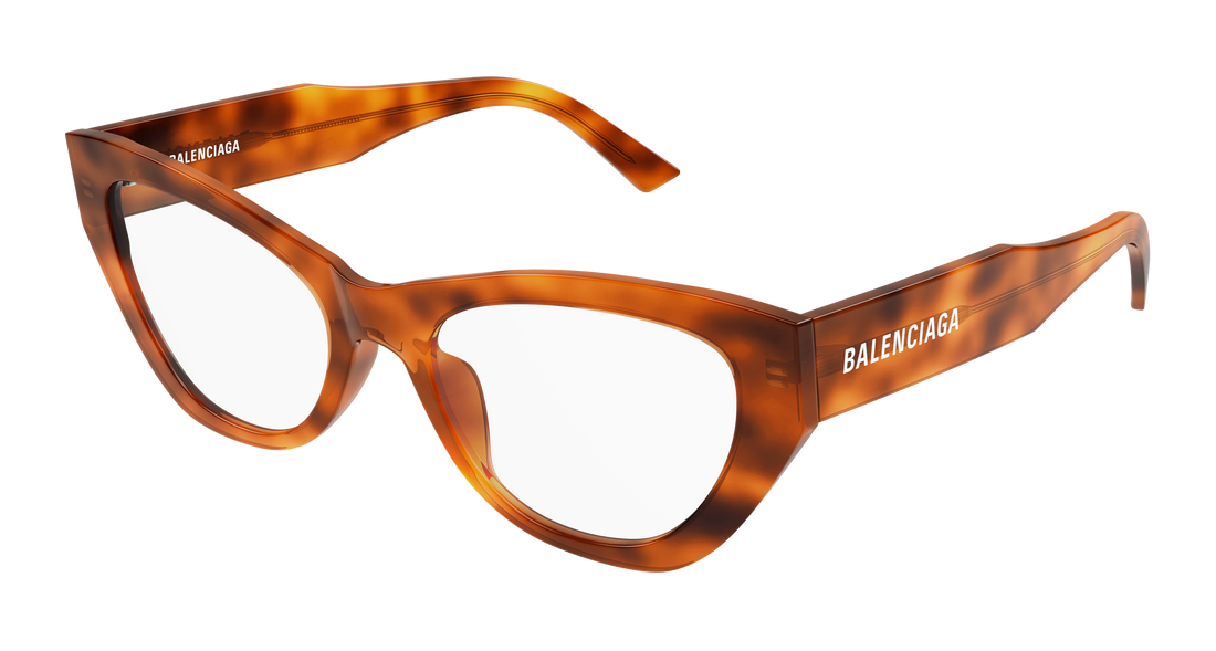 Prescription glasses balenciaga bb0449o 008 havana cat eye femenino size 55mm - Main view