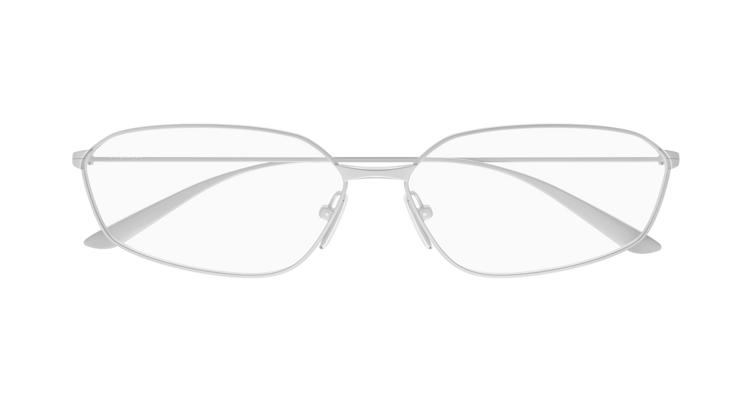 Prescription glasses balenciaga bb0453o 001 plateado geometric unisex size 63mm - Detailed view