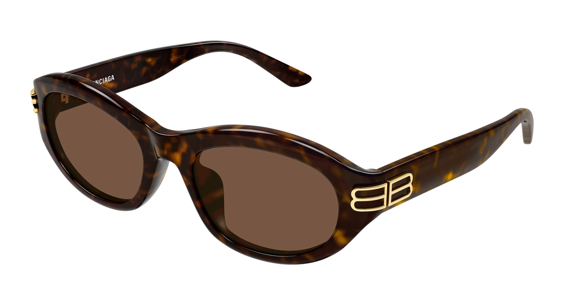 Lunettes de soleil balenciaga bb0434sk 002 havana round/oval/panthos femenino taille 55mm - Vue principale