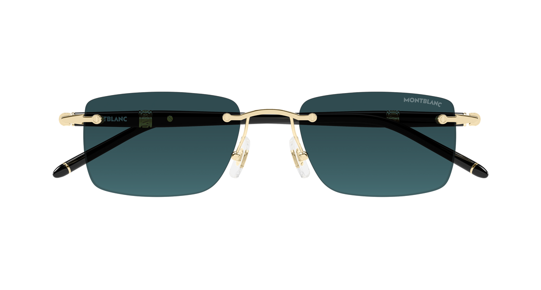 Lunettes de soleil montblanc mb0344s 008 dorado rectangular / squared masculino taille 54mm - Vue détaillée