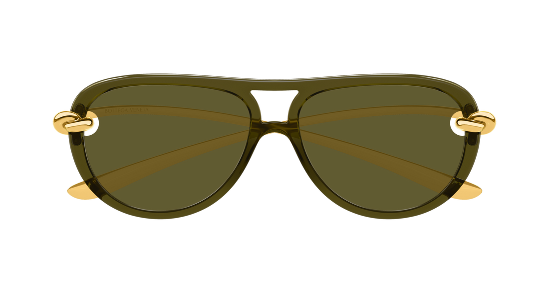 Occhiali da sole bottega veneta bv1418s 003 verde pilot/navigator femenino taglia 58mm - Vista dettagliata