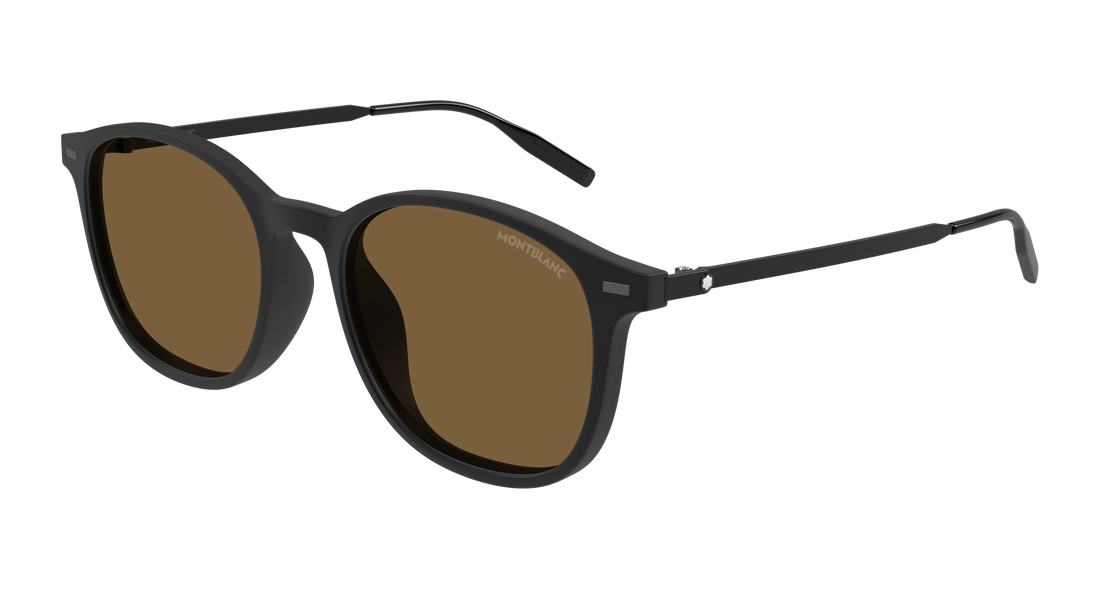 Gafas de sol montblanc mb0454sa 002 negro round/oval/panthos masculino talla 54mm - Vista principal
