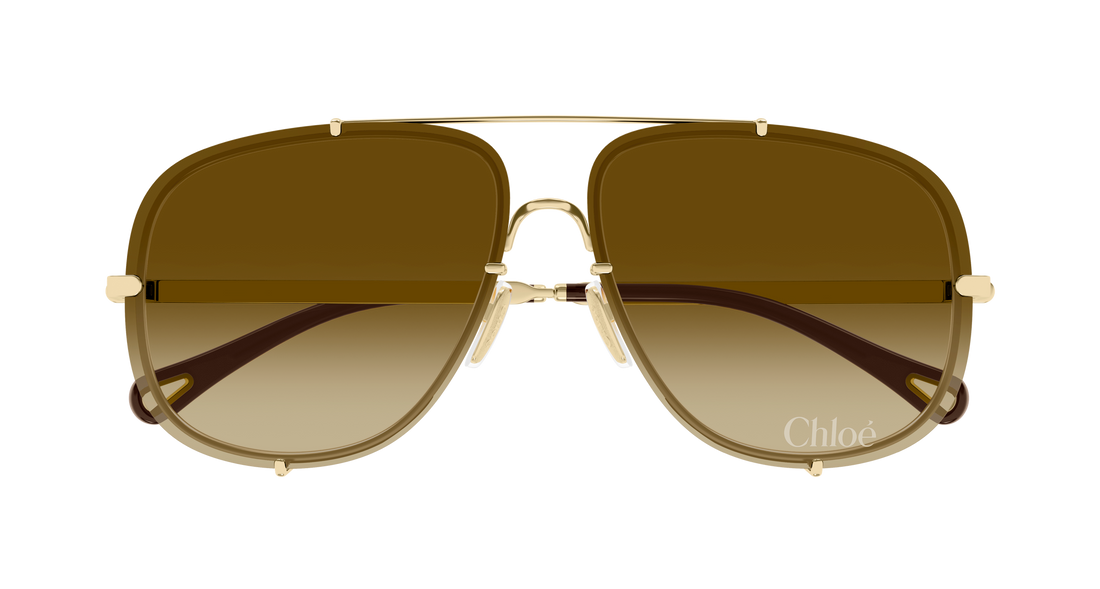 Lunettes de soleil chloé ch0348s 003 dorado pilot/navigator femenino taille 62mm - Vue détaillée
