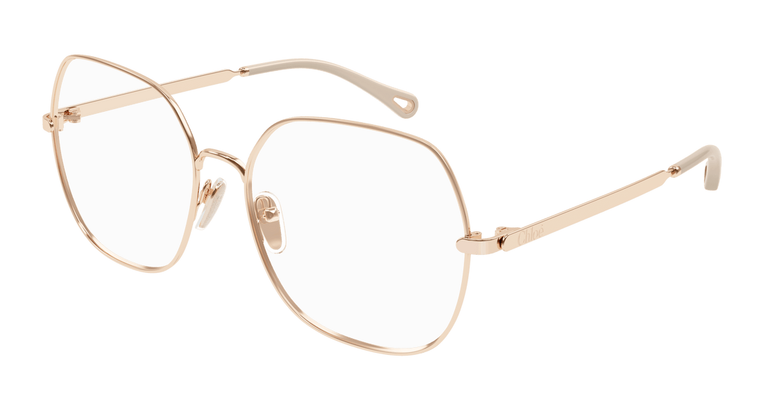 Prescription glasses chloé ch0284o 002 dorado square femenino size 57mm - Main view