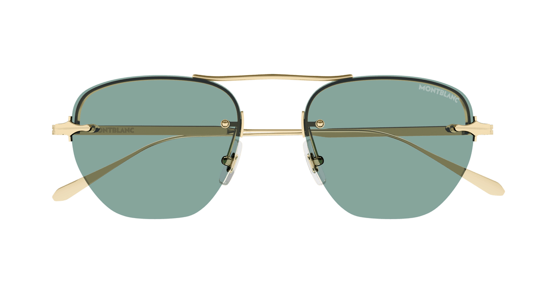 Gafas de sol montblanc mb0404s 003 dorado round masculino talla 52mm - Vista de detalle