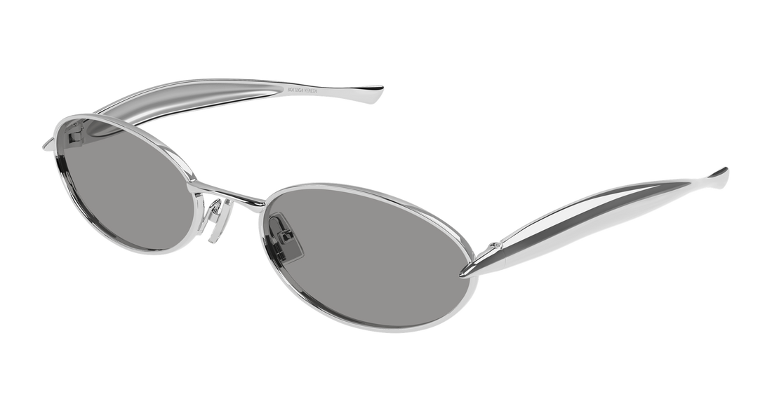 Gafas de sol bottega veneta bv1386s 007 plateado round/oval/panthos unisex talla 57mm - Vista principal