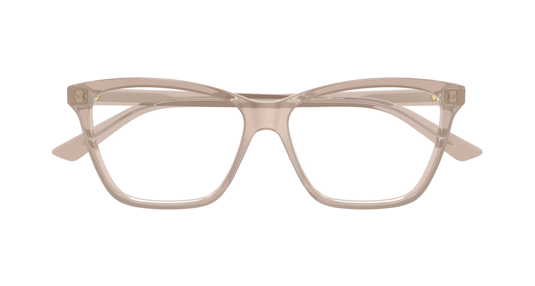 Óculos graduados bottega veneta bv1421o 004 marron butterfly femenino tamanho 55mm - Vista de detalhe