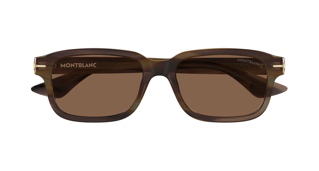 Gafas de sol montblanc mb0436s 004 havana rectangular / squared masculino talla 54mm - Vista de detalle