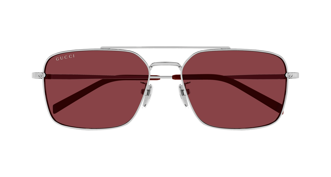 Gafas de sol gucci gg1957sa 004 plateado rectangular / squared masculino talla 58mm - Vista de detalle